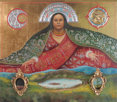 Virgen del Cerro: Suewaia
Óleo y pan oro/tabla
2018
